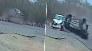 Horrific Accident Caught on Camera: अनियंत्रित होकर डिवाइडर पर चढ़ गई कार, फिर दूसरी कार से हुई जोरदार टक्कर | Video